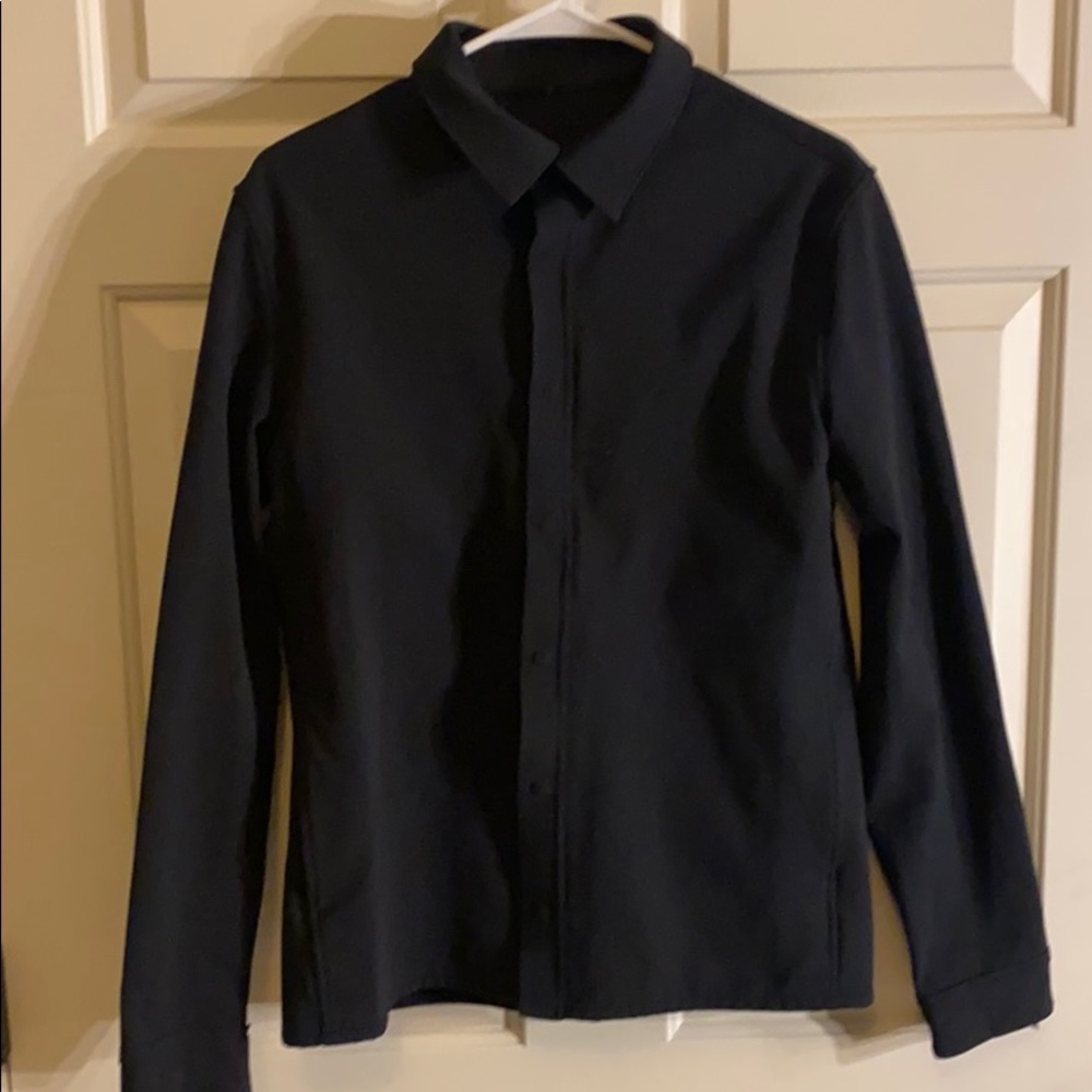 Lululemon black snap button casual shirt